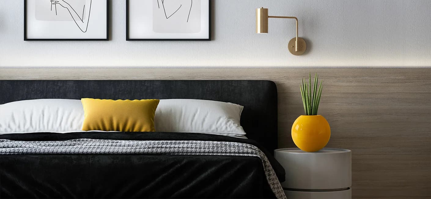 round indoor planter placed inside a bedroom