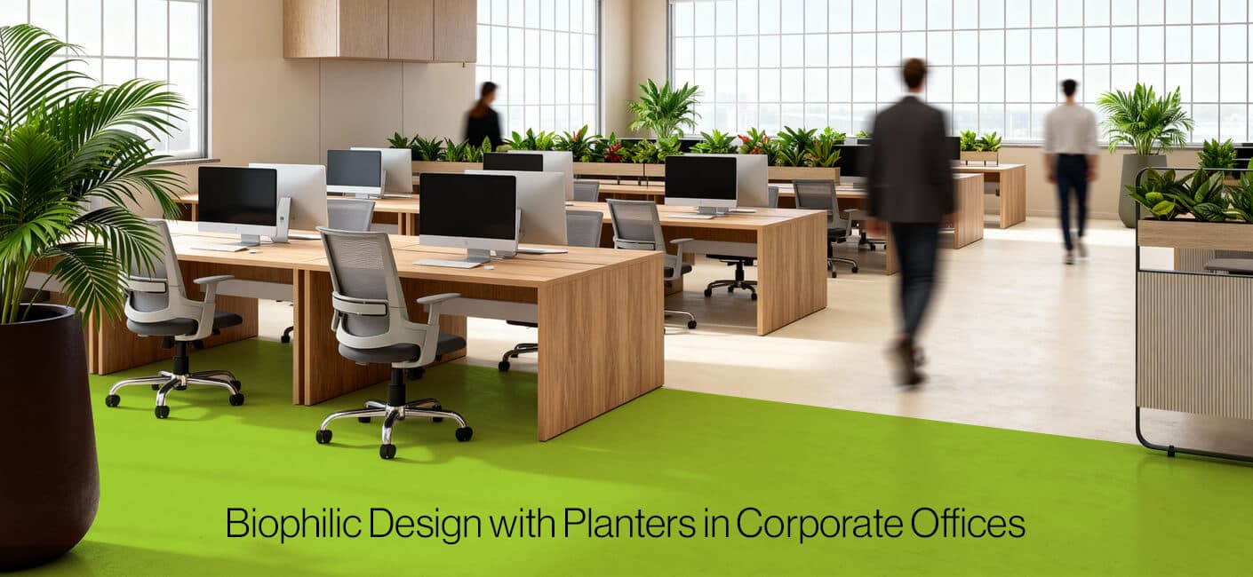 Inspiring Examples of Biophilic Design With Planters in Corporate Offices